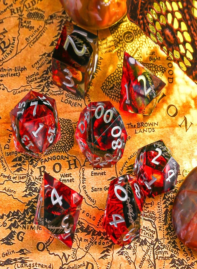 Maywin DND Dice Set Sharp Edge Resin Dice with Box, Black Ring Inclusion D&D Polyhedral Resin Dice Set for Role Playing Games - Image 5